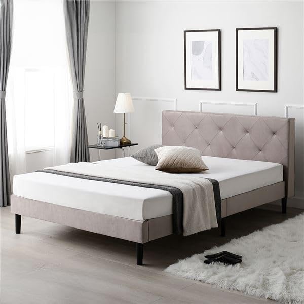 やーや GLOLLOSPARK キングサイズ ブークレベッドフレーム 雲布張り